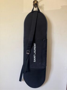 Saint Laurent Black Skateboard Travel Sleeve Case with Shoulder Strap